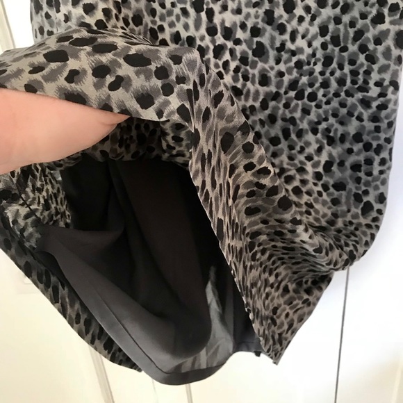 Ann Taylor silk dress, gray cheetah print - Picture 3 of 7